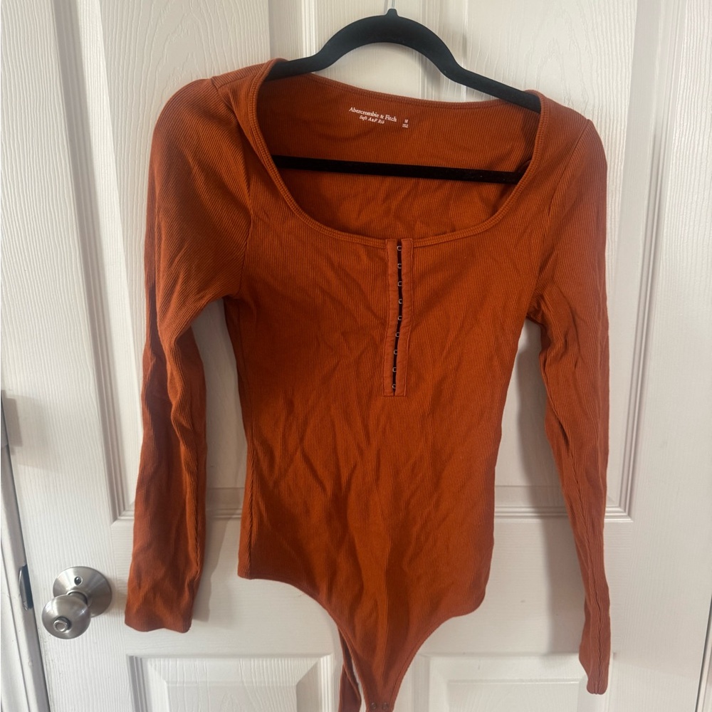 Abercrombie & Fitch Rust Long Sleeve Bodysuit